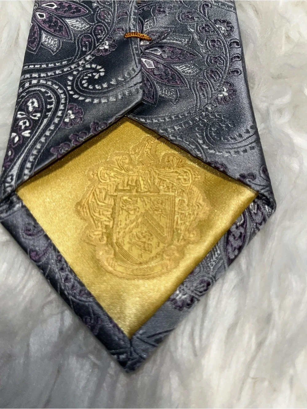 Silver Paisley Men's Tie - Classic Formal Style